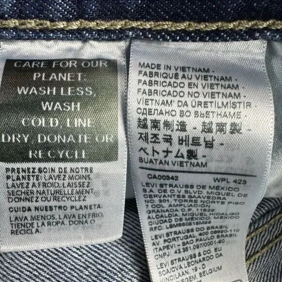 Levi's LOW PRO STRAIGHT Leg Sz 28 Blue Distressed Jeans Denim Pants 29x29.5 - Picture 10 of 13